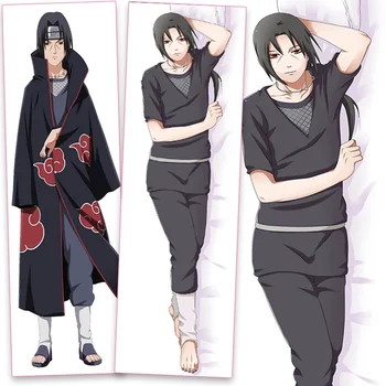 

New Anime Naruto Uchiha Itachi Pillowcase Cartoon Hugging Double-sided Peach Skin Pillow Case Home Body Pillow Cover