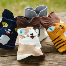 Высокое качество, Осень-зима, 3D носки с котом для женщин, хлопок, принт с котом, женские теплые толстые носки для рождественских подарков, носки