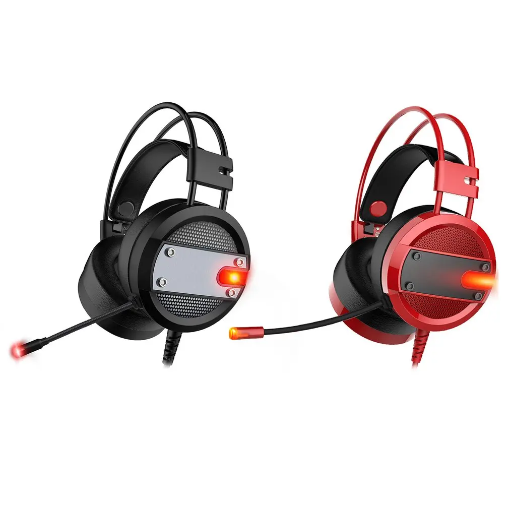 Wired Gaming Headphone 3.5mm PC Tablet Computer Headset HiFi Stereo Sound Headband with Microphone Luminous light