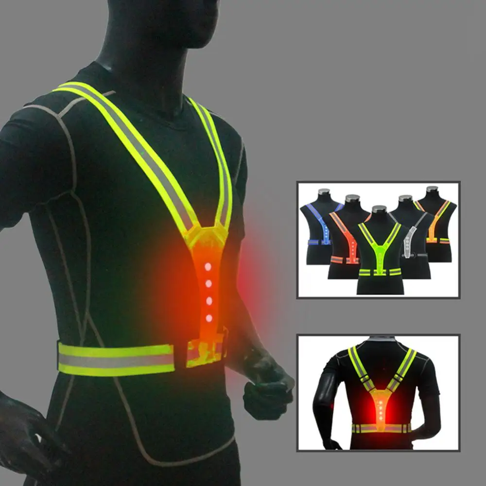 1Pc Bike Reflective Safety Vest for Night Running Cycling Safety