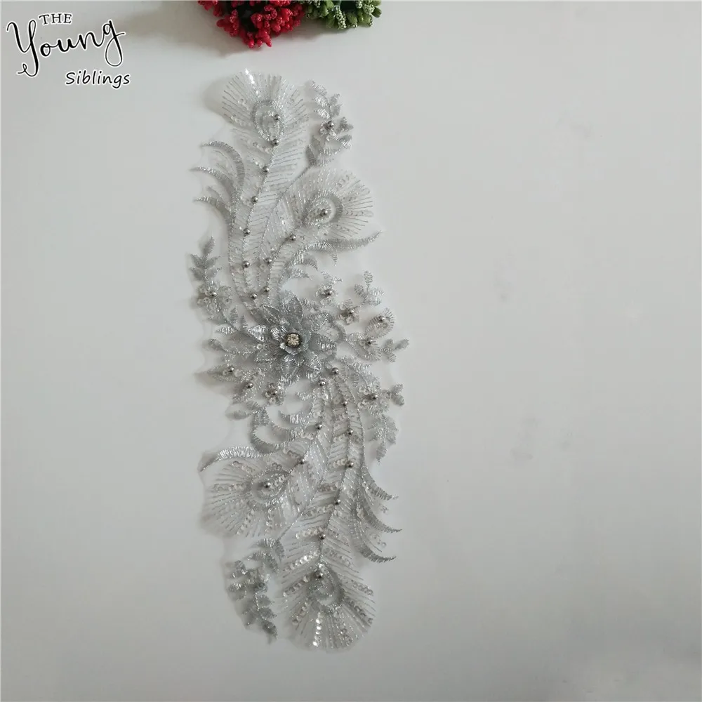 

Fashion Dress Decorate Pattern Tulle 3D Embroidery Neckline Applique Venise Lace Collar Sewing DIY Fabric ABS pearl Accessories