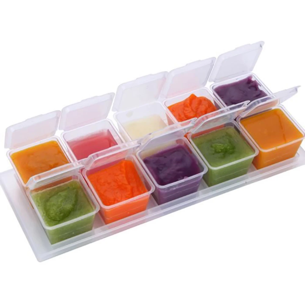 

1pc Baby Weaning Food Freezing Cubes Tray Pots Freezer Storage Plastic Containers 35ml Baby Food Storage Box