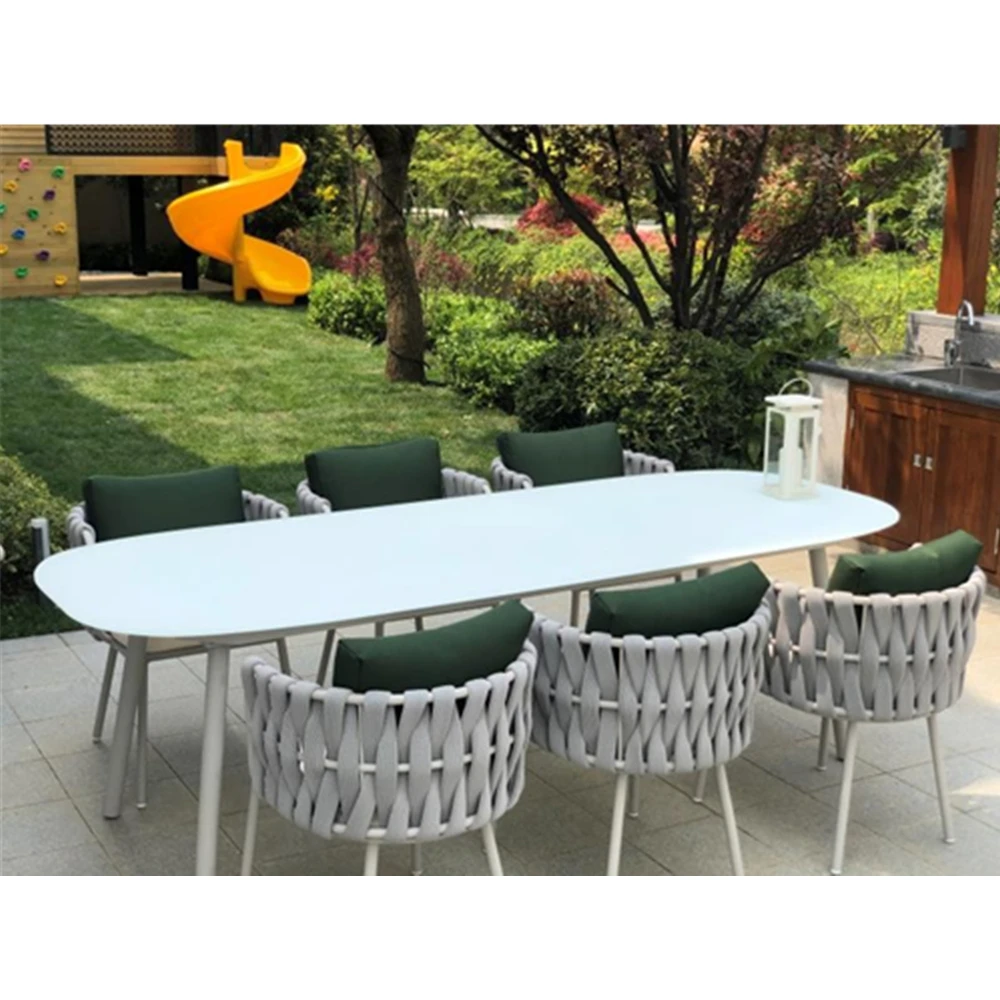 Factory Price Hotel Rope Dining Set Patio Furniture Balcony Hotel Rope Dining Set Patio Furniture