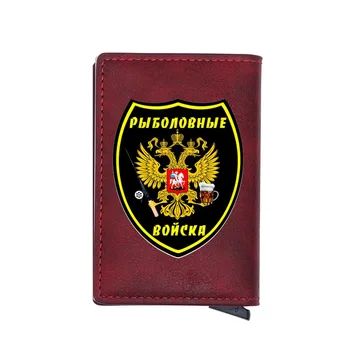 

Funny Featured Russian Logo Digital Printing Leather Credit Card Holder Wallet Men Women High Quality Short Purse Gift