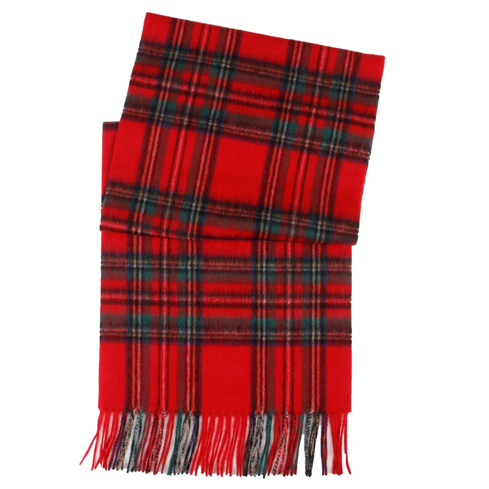 HOT Trendy Highly Selected 100% Wool Red Scottish Plaid Scarves,Warm Winter Men Scarf Houndstooth Comfortable Winter Scarves Man