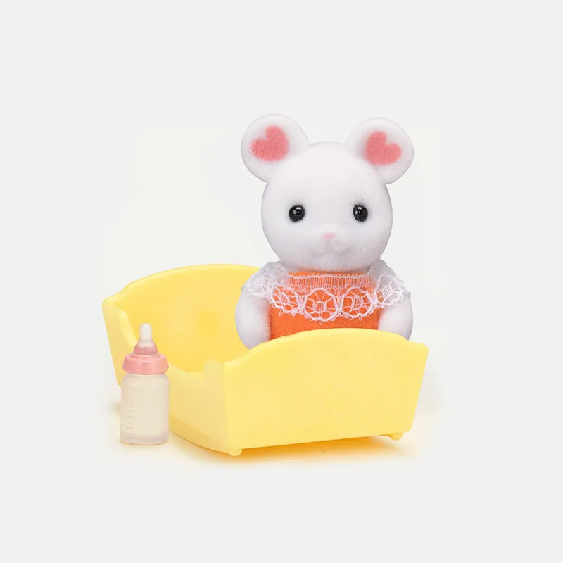 Игрушка для кукольного домика животное пушистая фигурка мышь из зефира бутылка