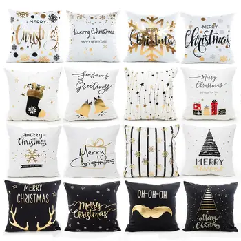 

Luanqi Christmas Decorations For Home Sofa Cover Cushion Cover Xmas Gift Natal 2020 Noel Happy New Year Decorations Pillow Case