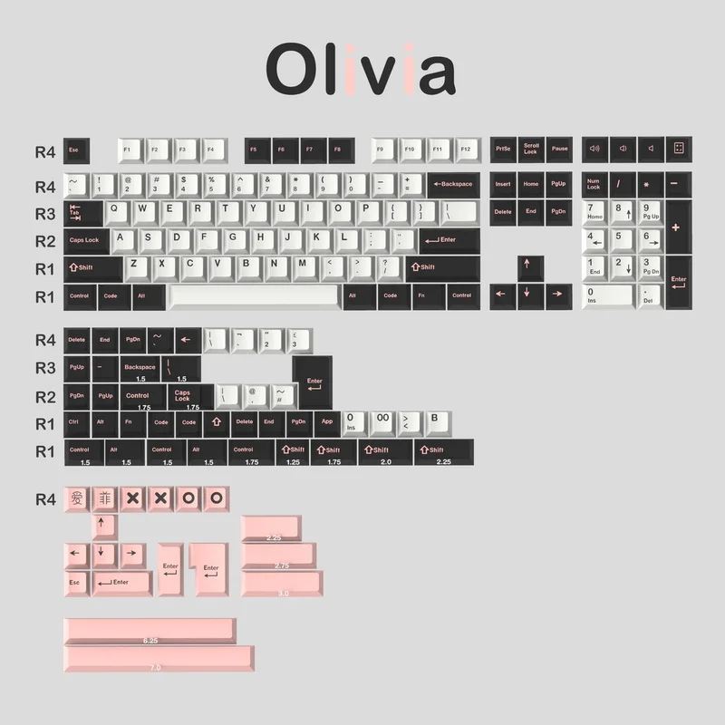 Olivia 8008 Merlin Monstro Ártico Dmg Botanical Keycap 171 Chaves Perfil de Cereja Tiro Duplo Teclado Gaming Mecânico