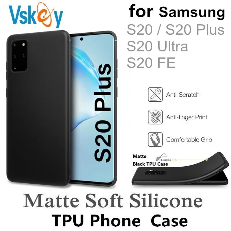 100PCS Black Matte TPU Phone Case for Samsung