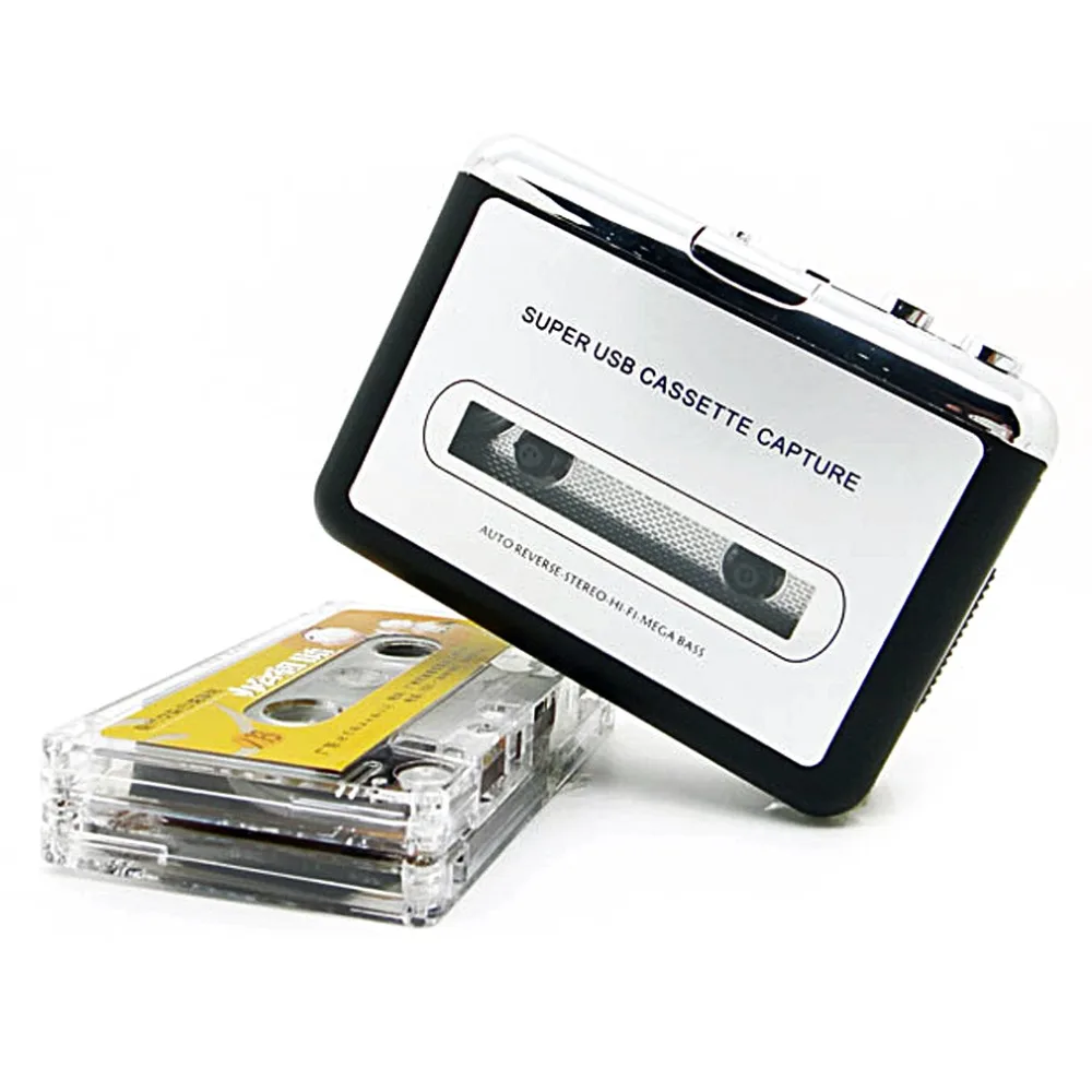 Top Quality USB2.0 Portable Tape to PC Super Cassette To MP3 Audio Music CD Digital Player Converter Capture Recorder+Headphone