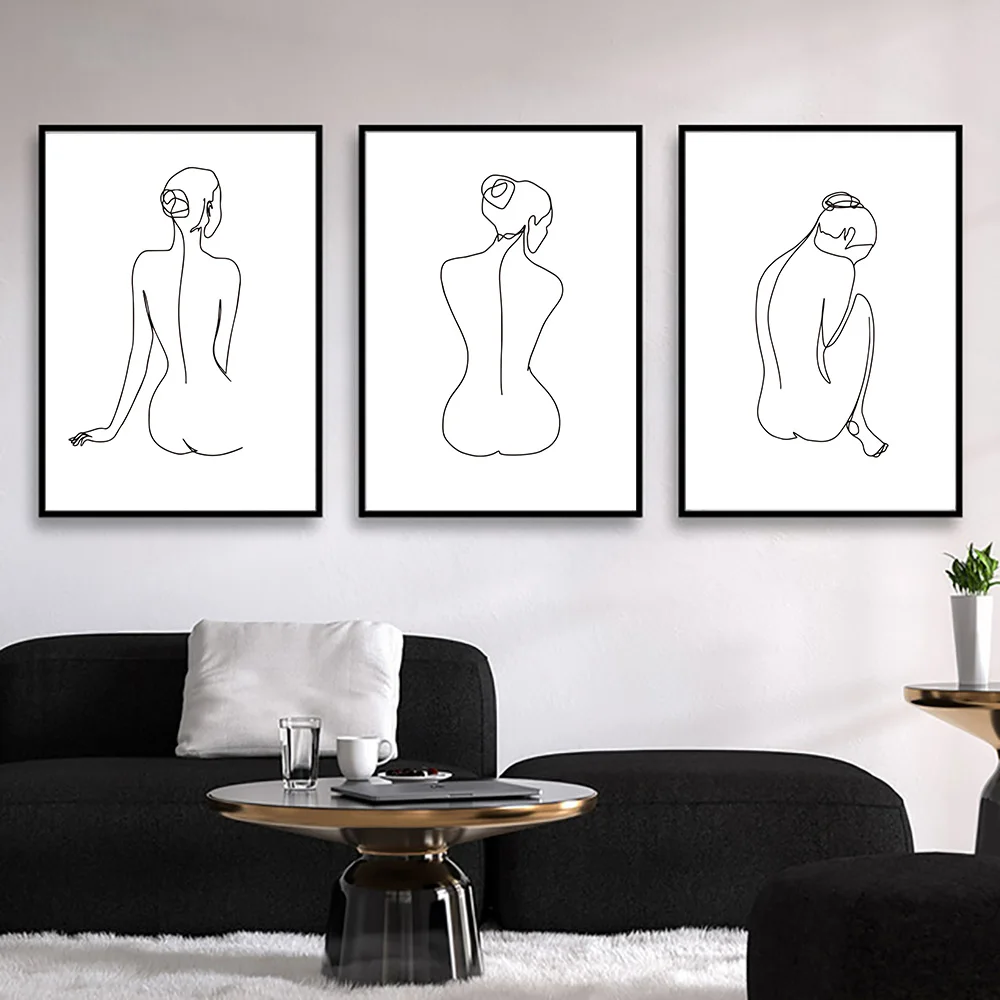 

Nordic Female Body Art Abstract Female Line Drawing Poster Sketch Print Painting Sexy Body Picture Living Room Wall Decoration