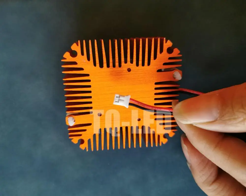 12V Aluminum Heatsink Radiator with Fan for 5W 10W 20W High Power Led Hole Distance 5.5cm