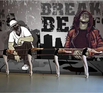 

CJSIR Custom Wallpaper Murals Fashion Home Decoration Dance Youth Street Dance Graffiti Background Wall Painting Wallpaper