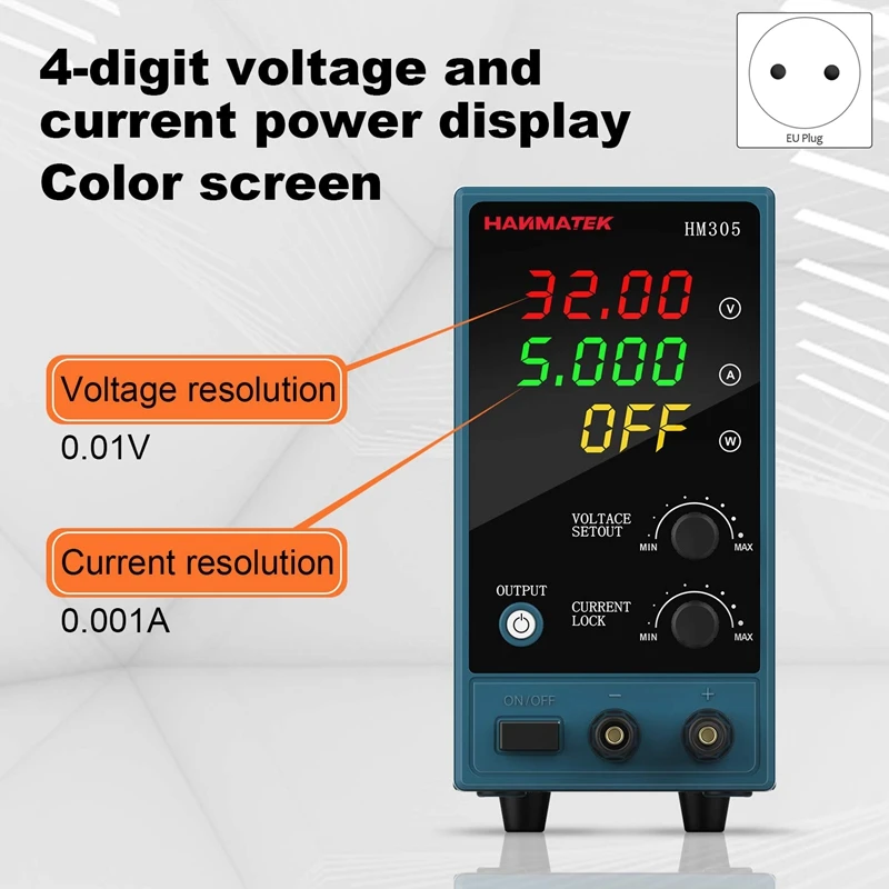 US $118.58 HANMATEK 30V 5A DC Power Supply Adjustable 4 Digit Display Mini Laboratory Power Supply Voltage Regulator HM305 With EU Plug