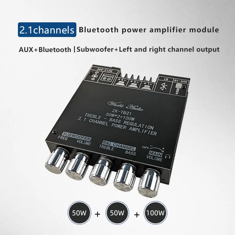 Stereo Amplifier Board Subwoofer Bass-Amp Power-Audio Bluetooth Zk-Tb21 tpa3116d2 50WX2