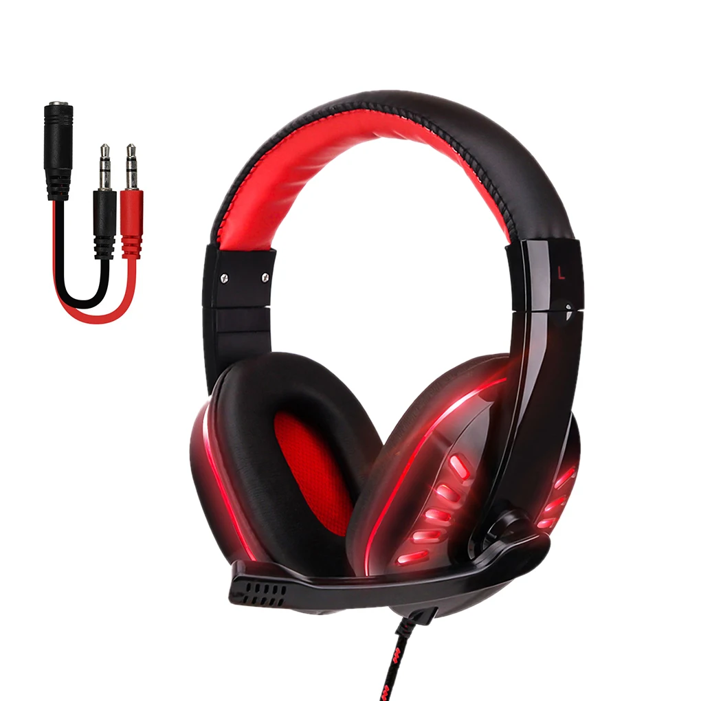 

Professional Wired Gamer Headset LED Light Gaming Headphone With Mic For Computer PS4 PS5 Surround Sound Overear Gaming Earphone