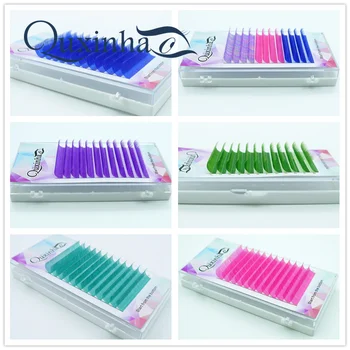 

QUXINHAO C/D 0.07/0.1mm 8/15mm False Lashes Multicolor Color Eyelash Individual Colored Lashes Faux Volume Eyelash Extensions