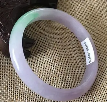 

Free Shipping 55-64mm Certified (Grade A)100% Natural Lavender Jadeite JADE Bracelet Bangle 55-64mm (Certificate delivery)