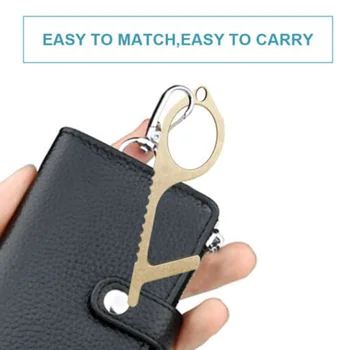 

Multipurpose Elevator Button Zero Touch Gold Metal Key Reusable Isolation Safety Protection Hygienic Door Opener Contactless