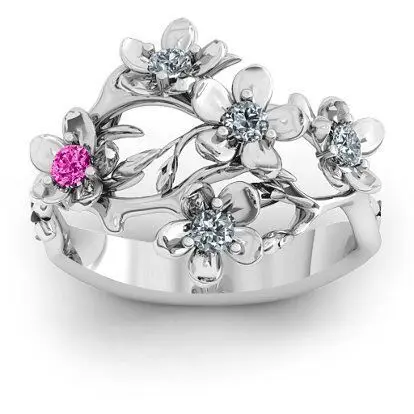 

Advanced Flower Crystal Ring Sweet Plant Gem Ring Cocktail Party Birthday Gift Valentine's Day Gift Fashion Jewelry