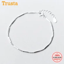Trusta,, 925, твердые, Настоящее серебро, бусины, цепочка, 15,5 см, браслеты для подростков, женщин, аксессуары для рук, ювелирные изделия DS996