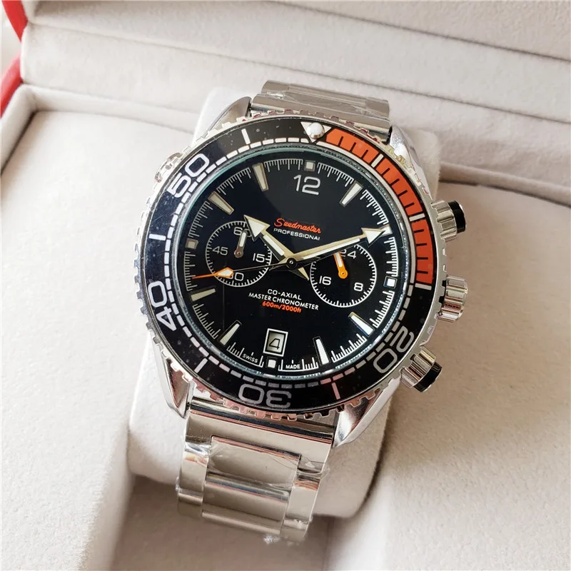 

Stainless Steel Top Brand Watch for Men Luxury Mens Watches Waterproof rotary bezel Black Dial Watch relojes para hombre