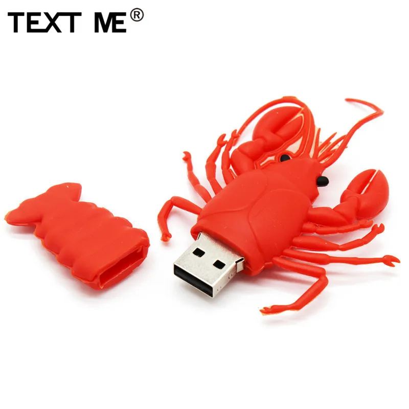 TEXT ME st мультфильм красный омар usb2.0 4 ГБ 8 ГБ 16 ГБ 32 ГБ 64 ГБ флеш-накопитель USB флеш-накопитель креативный подарок