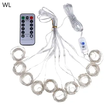 

100 LEDs USB Curtain String Light Brass Wire LED 8 Modes Holiday Home Decor 40JE