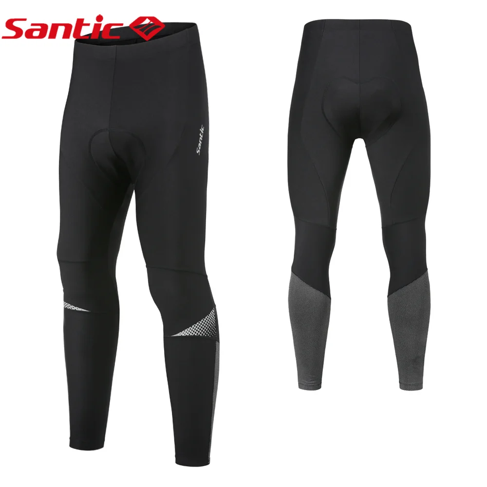 Santic мужские зимние велосипедные брюки MTB Длинные 4D Подушка Светоотражающие