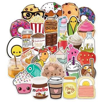 

100PCS/Pack Creative Food Graffiti Stickers Cute Cartoon Decorative DIY Craft Photo Car Sticker For Kids Toys