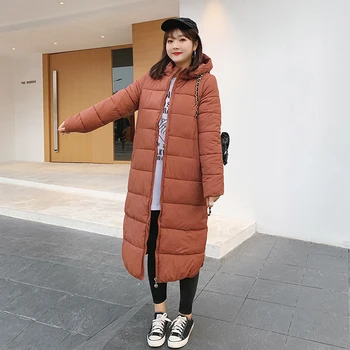 

Plus Size Winter Loose Maternity Thick Warm Cotton Clothes Loose Long Sleeve Hooded Collar Side Split Zipper Fly Maternity Coats