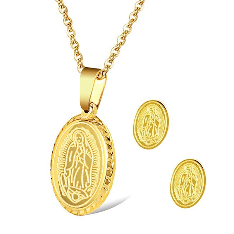 RIR Virgin Mary Gold Necklace Sets 