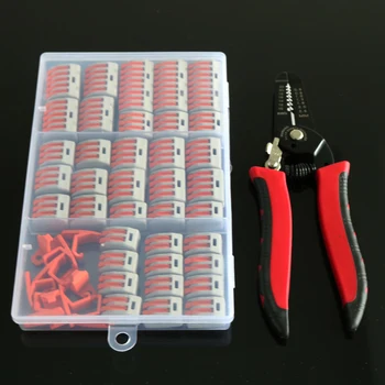 

47PCS Box Packing cutting stripping Tool PCT 212 213 214 215 218 2-2 3-3 2 3 pin mini wire Connectors Universal Bracket Terminal