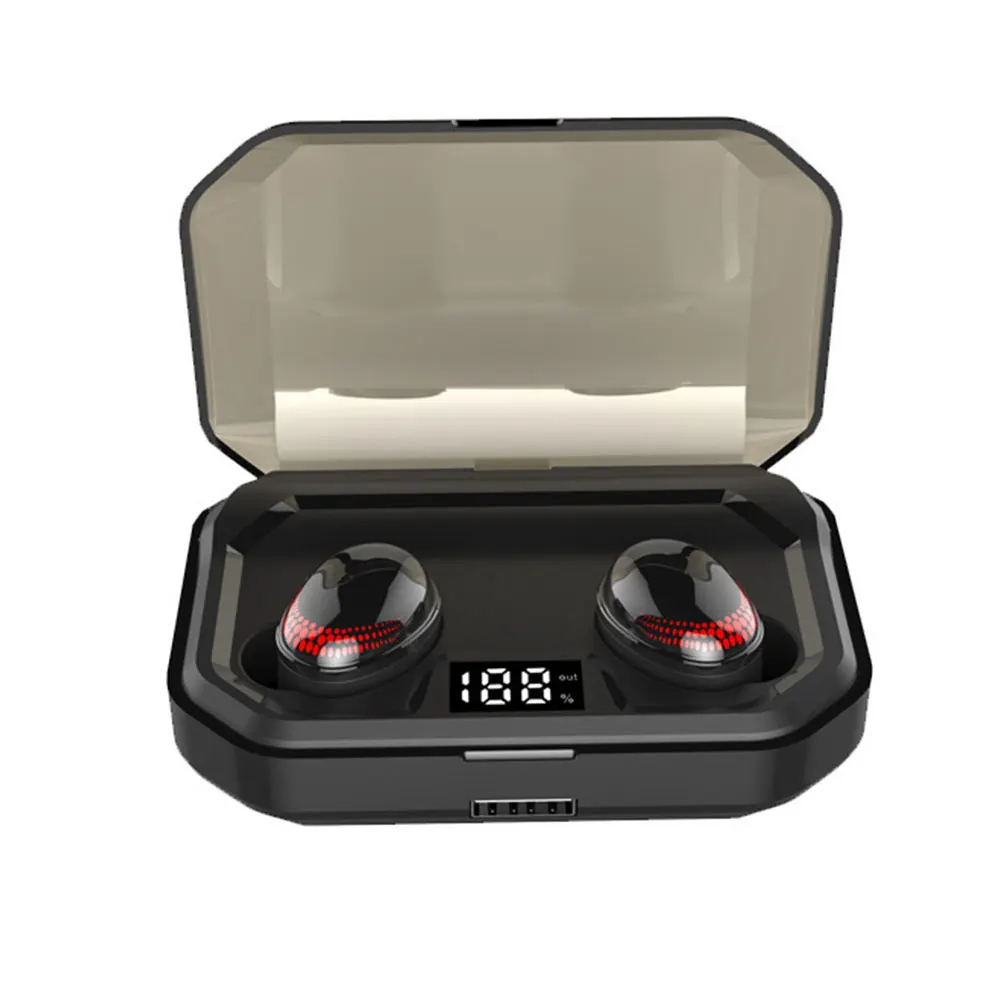 

Travel Mini Auto Pairing Touch Control Stereo Bluetooth Wireless Earbuds Running Handsfree Charging Box Sports Waterproof Music
