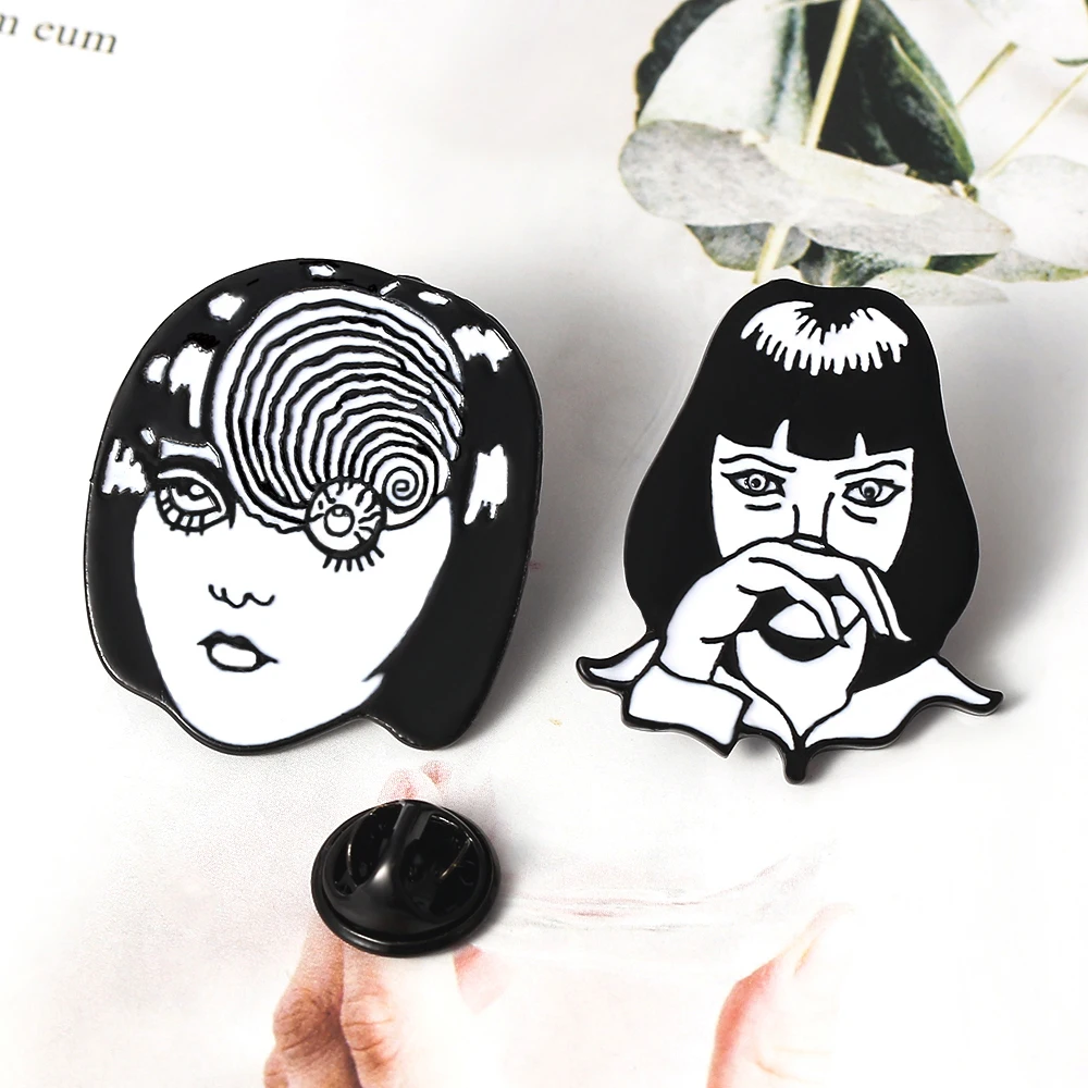 Японские комиксы Junji Ito Tomie Mia Wallace эмалевые булавки броши в стиле ужасов панк Goru