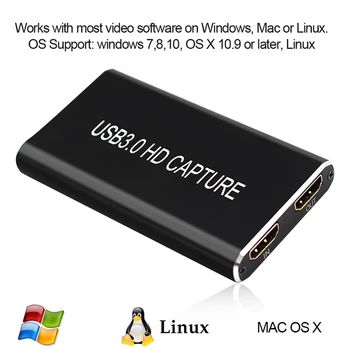 

USB 3.0 Video Capture HDMI to USB 3.0 Type-C 1080P HD Video Capture Card for TV PC PS4 Game Live Stream for Windows Linux Os X