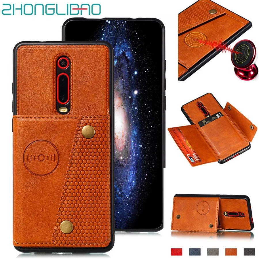 

Redmi K20 Pro Card Holders Wallet Case for Xiaomi K20 Mi 9t Mi9t Xiomi Redmi 7a Note 8 7 Pro Leather Car Magnetic Stand Cover