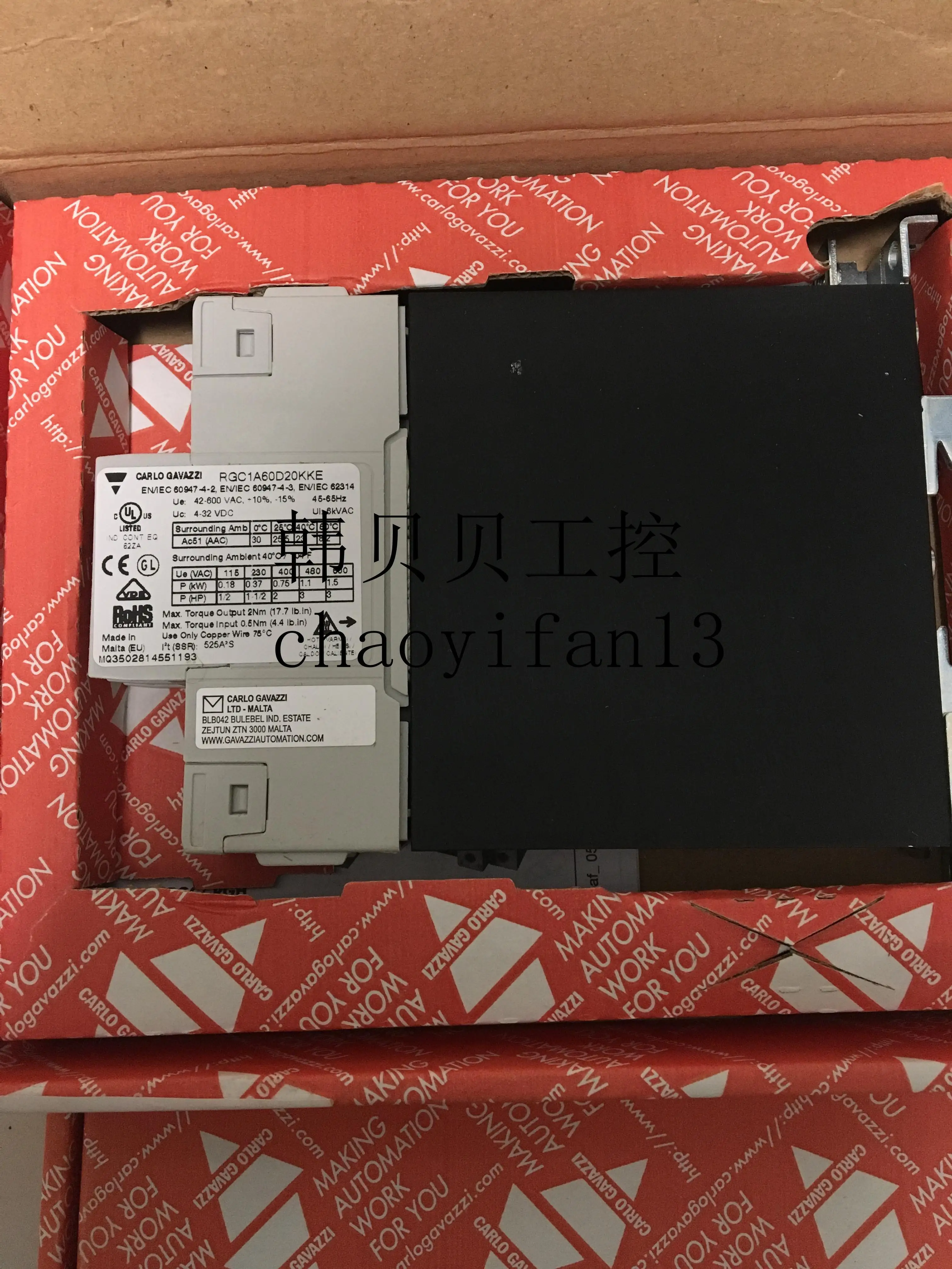 

Brand new original CARLO GAVAZZI solid state relay RGC1A60D20KKE