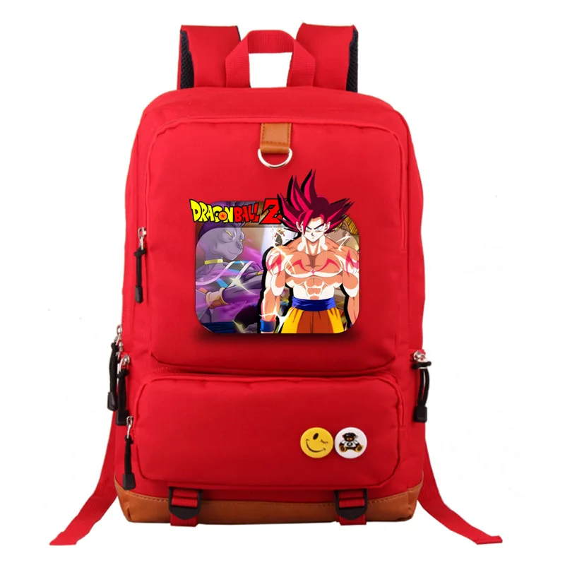 Dragon Ball Son Goku Super Saiyan God school bag Game backpack student school bag Notebook backpack Daily backpack - Цвет: style1 red