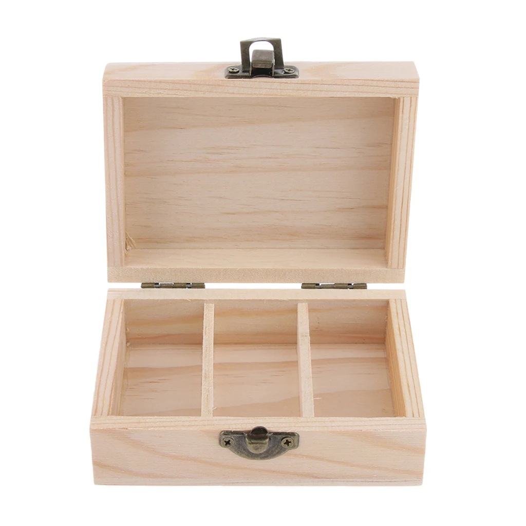 

3 Compartments Wooden Essential Oils Box Display Case Holder Organizer