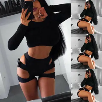 

Women Leopard High Waist Stretchy Yoga Shorts Sportwear Workout Fitness Side Buckle Bandage Hollow Gym Running Athletic Shorts