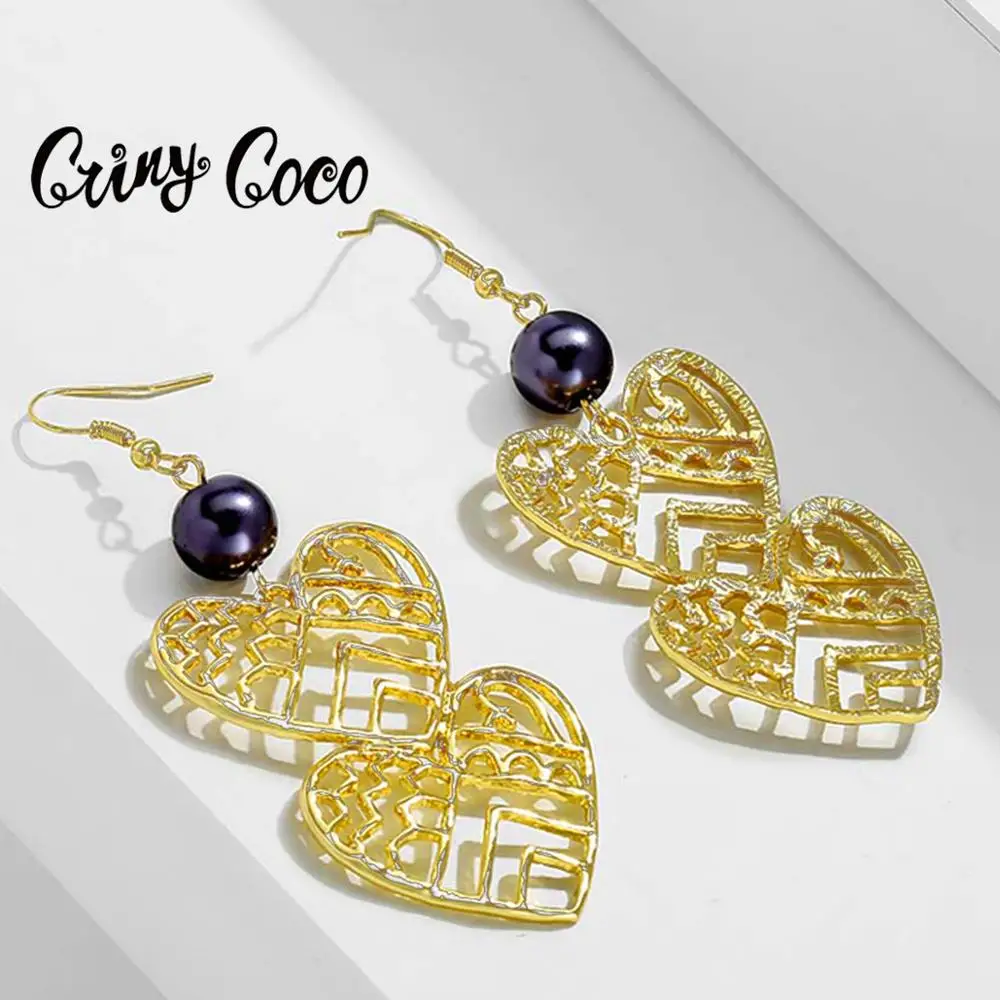 Женские серьги с двойным сердцем Cring Coco из сплава в гавайском стиле модные