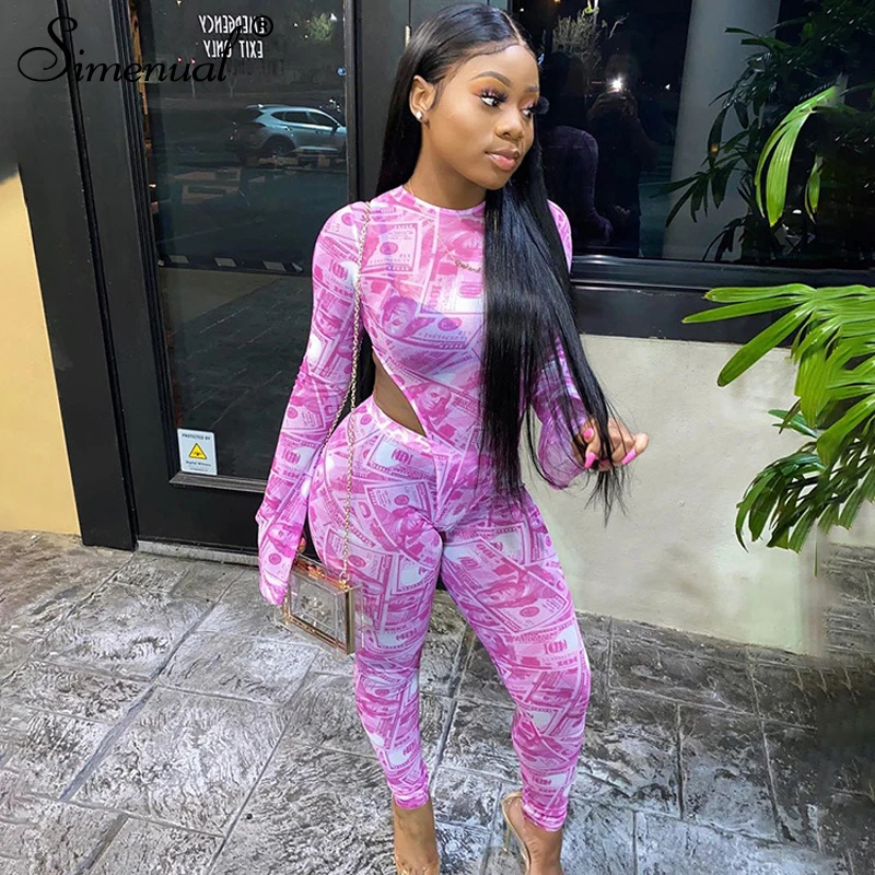 Simenual розовые сетчатые прозрачные сексуальные Клубные женские с расклешенными