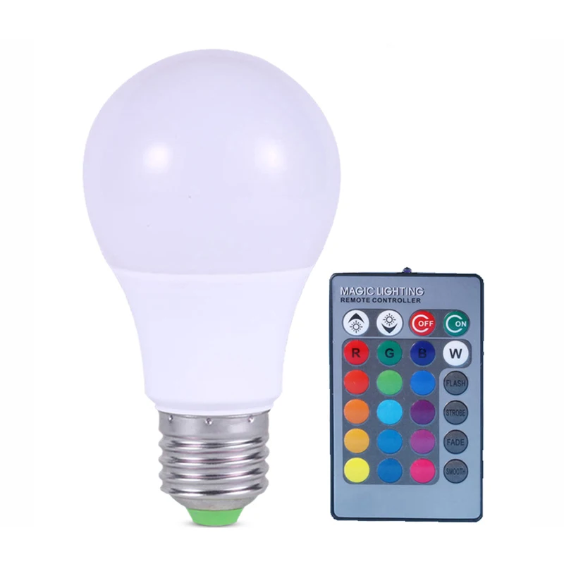 

220V RGB LED Lamp E27 3W 5W 7W LED Bulb lampara Dimmable Lamp Home Decoration 16 Colors Change With IR Remote Controller Lights
