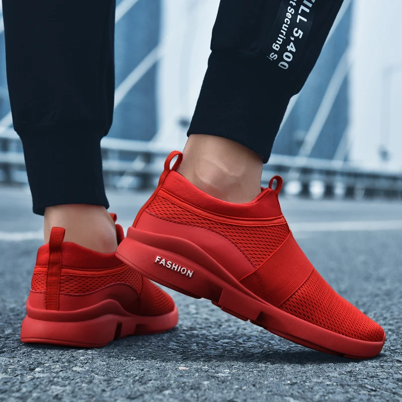 

Men's Running Shoes Fashion Lightweight Breathable Mesh Sneakers Slip-on Jogging Sports Shoes