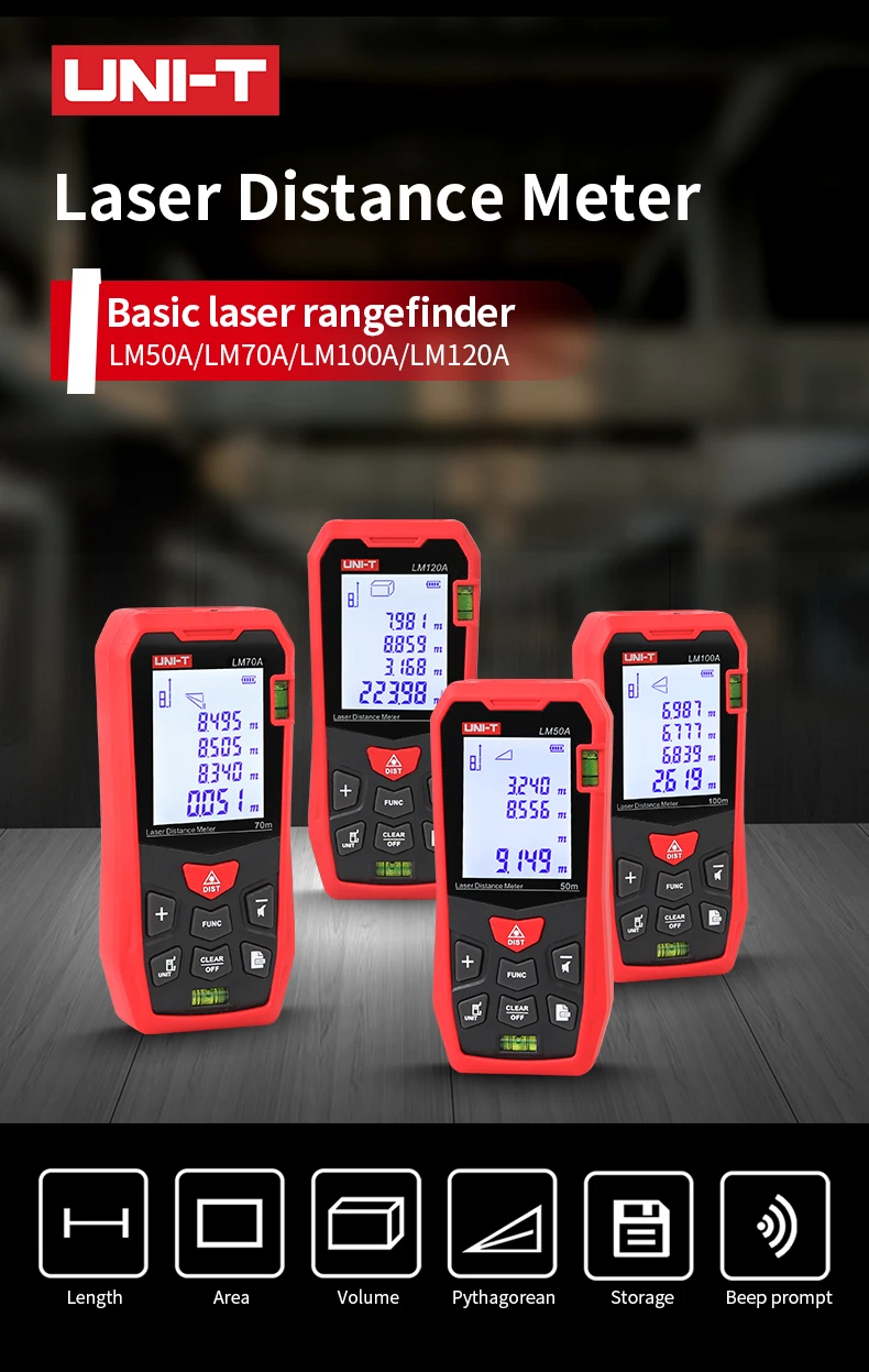 Description Picture 2 of itemUNI-T Laser Rangefinder LM50A LM70A LM100A LM120A Digital Distance Meter Electronic Tape Measure Measuring Instruments