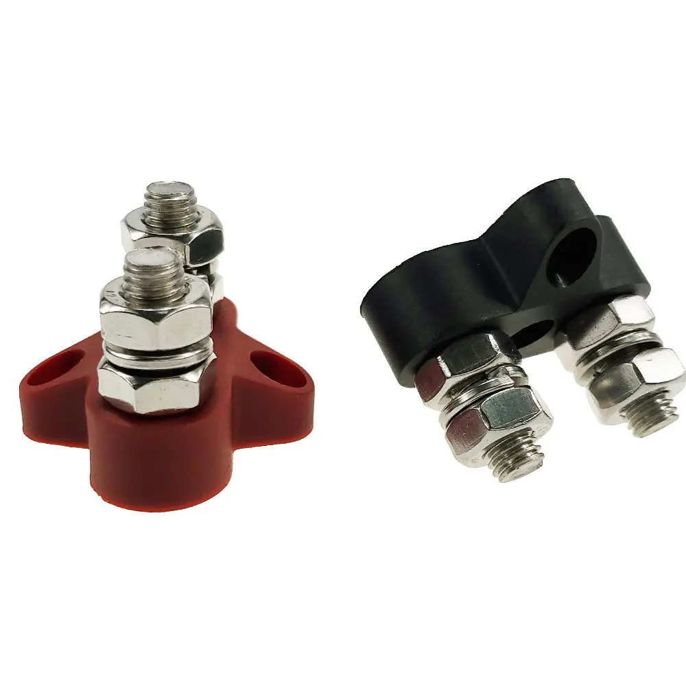 Blocos de Terminais de Energia do Bloco Resistente do Parafuso Terminal de Energia e Bloco de Junção à Terra Preto + 1 5 – 16 Duplo Prisioneiro 1 * Vermelho 2 dc 48 v m8