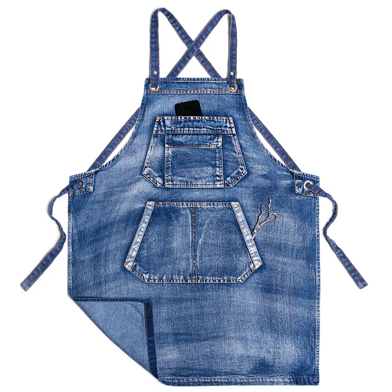 Nordic fashion denim apron kitchen 