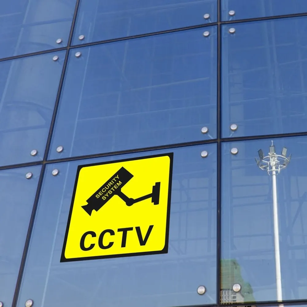 Квадратный CCTV камеры видеонаблюдения 24 часа монитор Камера Предупреждение Стикеры s знак оповещения стены Стикеры Водонепроницаемый этикетки