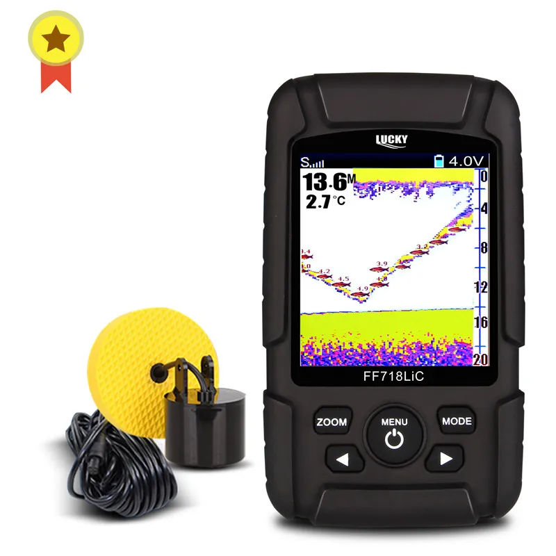 FF718LIC-T LUCKY FF718LiCD-T 2," цветной lcd Портативный рыболокатор 200 кГц/83 кГц двойной локатор частота 328ft обнаружения локатора эхолот - Цвет: FF718LIC-T